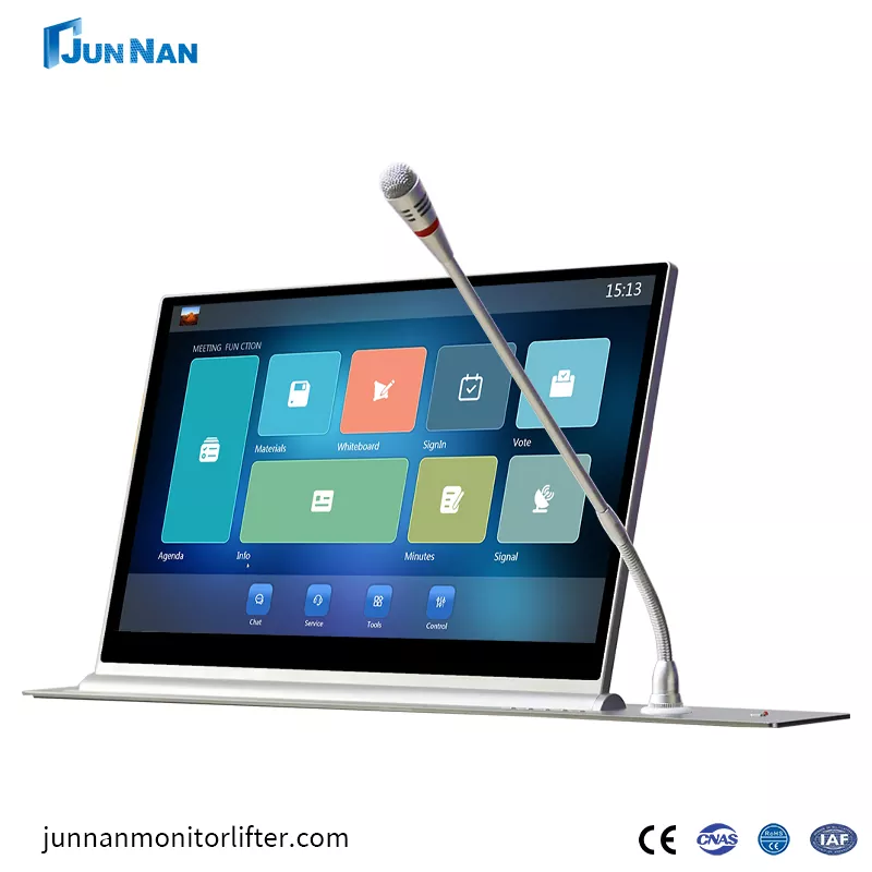 How Retractable Motorized Monitor Lift Tables Enhance Paperless Meeting Systems